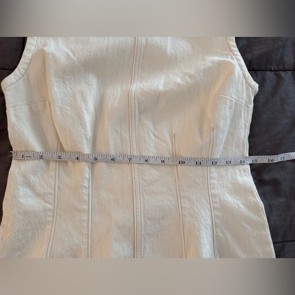 Abercrombie & Fitch Cream Sleeveless Denim Mini Dress with Corset Seaming Size S - Picture 11 of 11